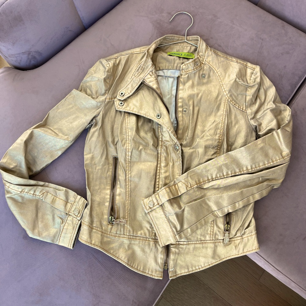 Versace Jeans Couture Gold Metallic Jacket ✨💎